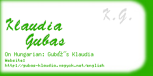 klaudia gubas business card